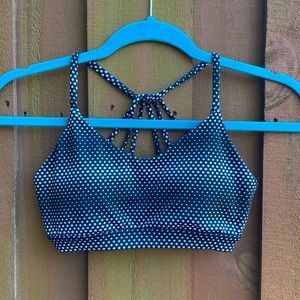 Forever 21 Black and White Polka Dot Racerback Sports Bra